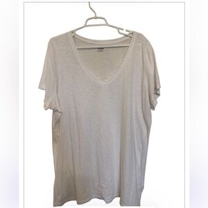 Madewell White V-Neck Classic Tee 1X Short Sleeve Soft Basic Minimalist